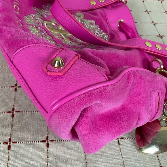 💖HP💖 Juicy Couture Hot Pink Snowflake Daydreamer Super Soft Velour Embroidered - Picture 8 of 15
